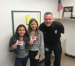 Giabella Turano & Camryn Minckler (grade 6) were Caught Doing the Right Thing by Officer Collins
